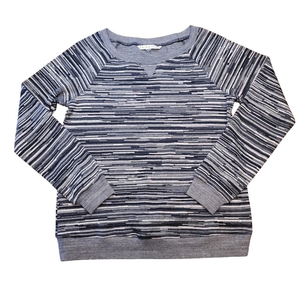 Trina Turk Stretch Jersey Sweater S Gray Luxe Minimal Chic EUC